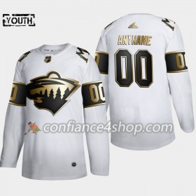 Adidas Maillot de Hockey Minnesota Wild Personnaliser Adidas 2019-20 Golden Edition Blanc Authentic - Enfant